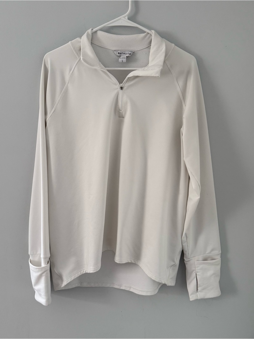Athleta Ivory Half-Zip Performance Pullover